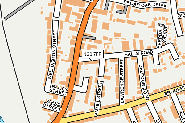NG9 7FP map - OS OpenMap – Local (Ordnance Survey)