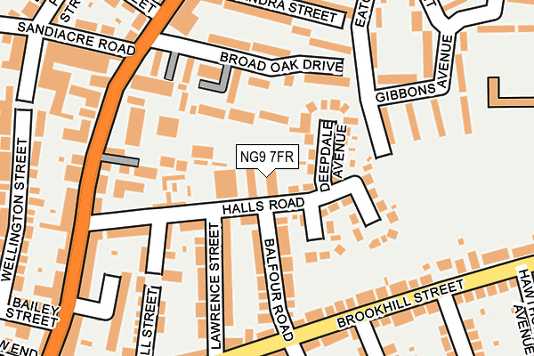 NG9 7FR map - OS OpenMap – Local (Ordnance Survey)