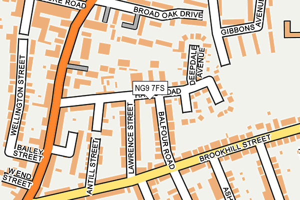 NG9 7FS map - OS OpenMap – Local (Ordnance Survey)