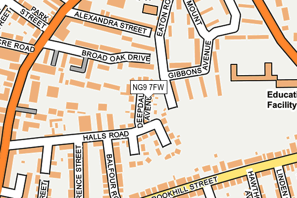 NG9 7FW map - OS OpenMap – Local (Ordnance Survey)