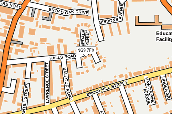 NG9 7FX map - OS OpenMap – Local (Ordnance Survey)