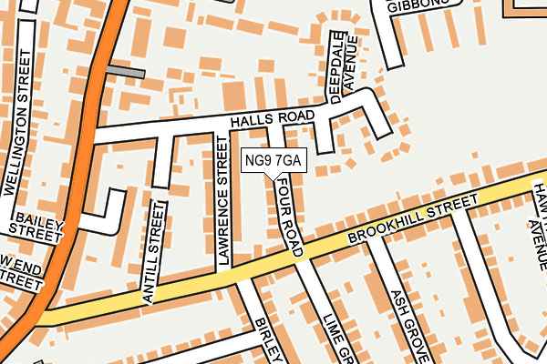 NG9 7GA map - OS OpenMap – Local (Ordnance Survey)