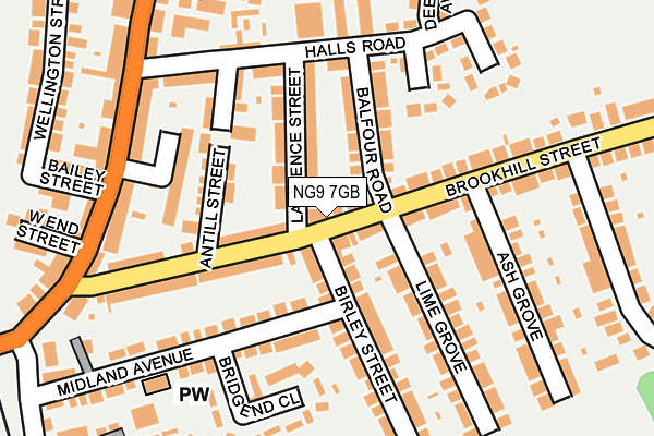 NG9 7GB map - OS OpenMap – Local (Ordnance Survey)