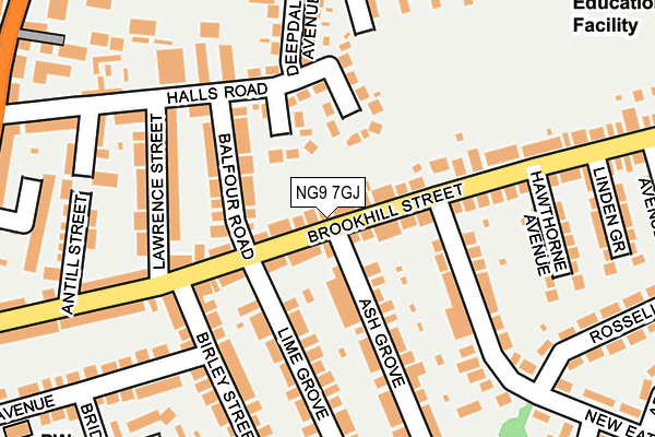 NG9 7GJ map - OS OpenMap – Local (Ordnance Survey)