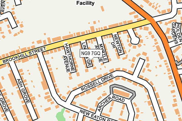 NG9 7GQ map - OS OpenMap – Local (Ordnance Survey)