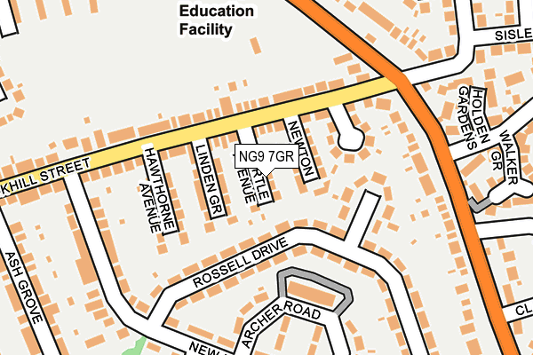 NG9 7GR map - OS OpenMap – Local (Ordnance Survey)