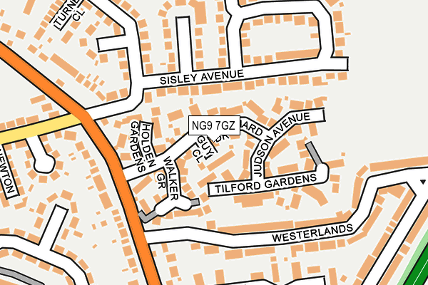 NG9 7GZ map - OS OpenMap – Local (Ordnance Survey)