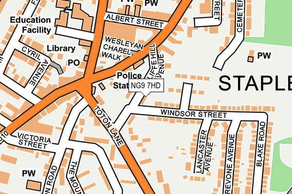 NG9 7HD map - OS OpenMap – Local (Ordnance Survey)