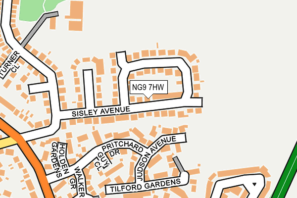 NG9 7HW map - OS OpenMap – Local (Ordnance Survey)