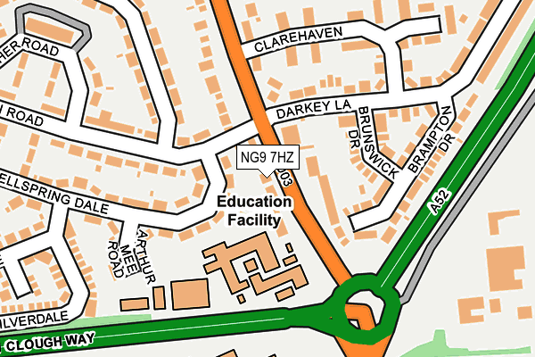 NG9 7HZ map - OS OpenMap – Local (Ordnance Survey)