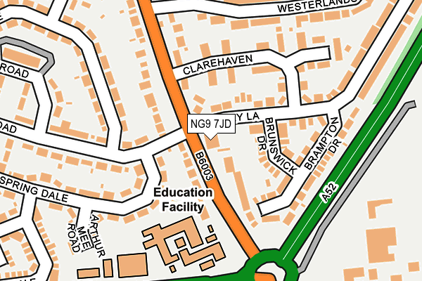 NG9 7JD map - OS OpenMap – Local (Ordnance Survey)