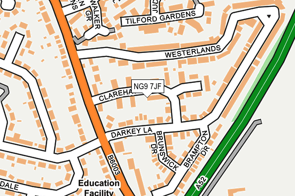 NG9 7JF map - OS OpenMap – Local (Ordnance Survey)