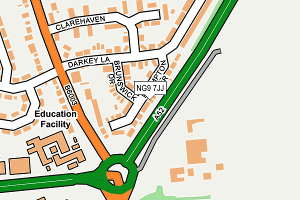NG9 7JJ map - OS OpenMap – Local (Ordnance Survey)