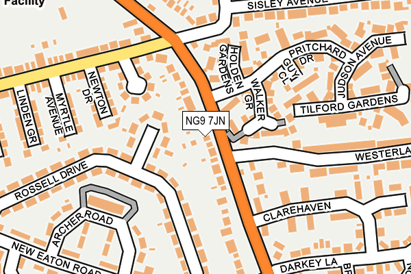 NG9 7JN map - OS OpenMap – Local (Ordnance Survey)