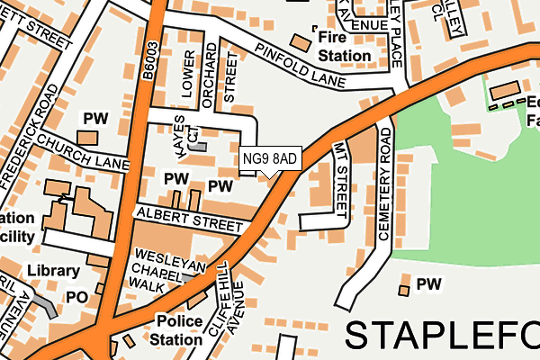 NG9 8AD map - OS OpenMap – Local (Ordnance Survey)