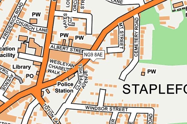 NG9 8AE map - OS OpenMap – Local (Ordnance Survey)