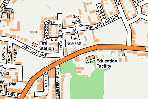 NG9 8AS map - OS OpenMap – Local (Ordnance Survey)
