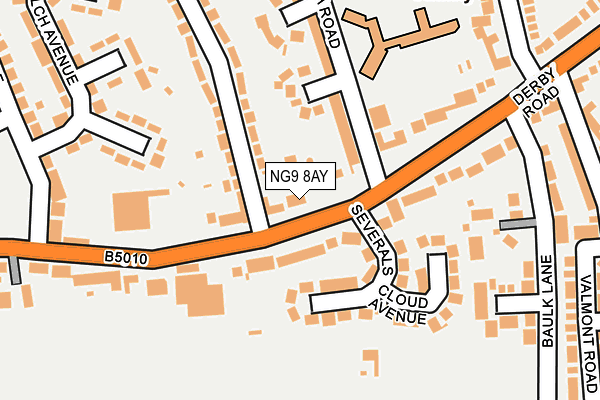NG9 8AY map - OS OpenMap – Local (Ordnance Survey)