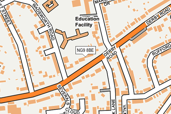 NG9 8BE map - OS OpenMap – Local (Ordnance Survey)