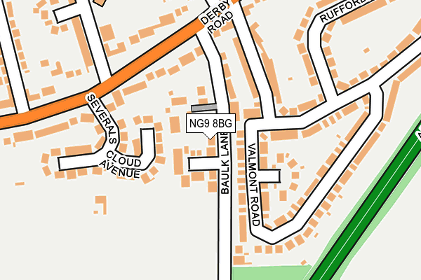 NG9 8BG map - OS OpenMap – Local (Ordnance Survey)