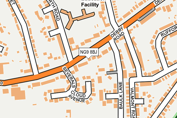 NG9 8BJ map - OS OpenMap – Local (Ordnance Survey)