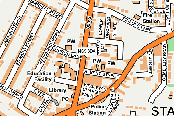 NG9 8DA map - OS OpenMap – Local (Ordnance Survey)