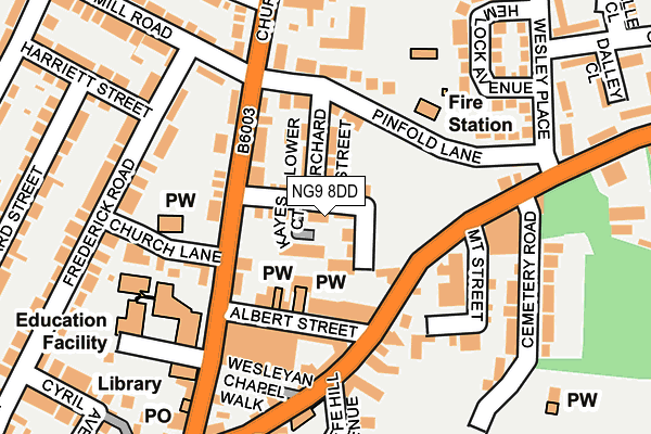 NG9 8DD map - OS OpenMap – Local (Ordnance Survey)