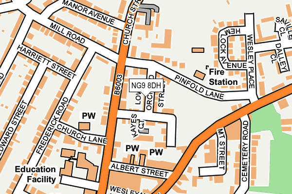 NG9 8DH map - OS OpenMap – Local (Ordnance Survey)