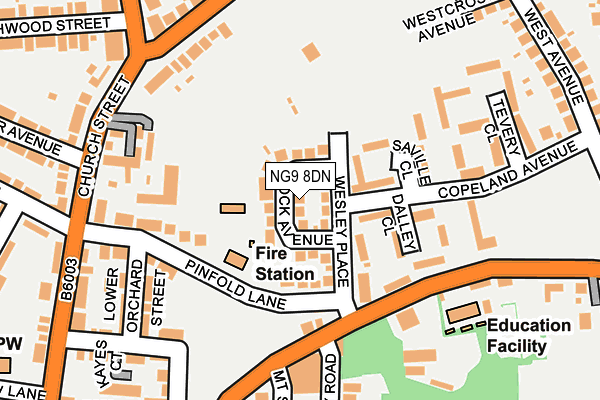 NG9 8DN map - OS OpenMap – Local (Ordnance Survey)