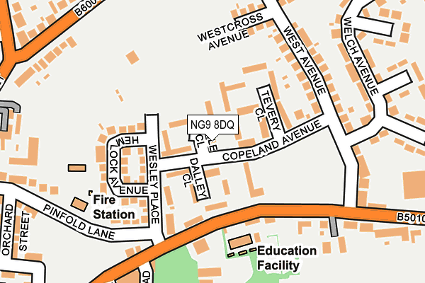 NG9 8DQ map - OS OpenMap – Local (Ordnance Survey)