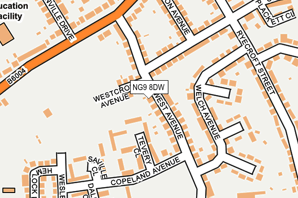 NG9 8DW map - OS OpenMap – Local (Ordnance Survey)