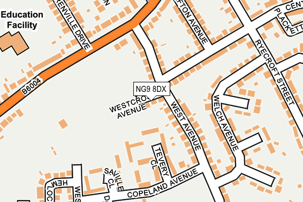 NG9 8DX map - OS OpenMap – Local (Ordnance Survey)