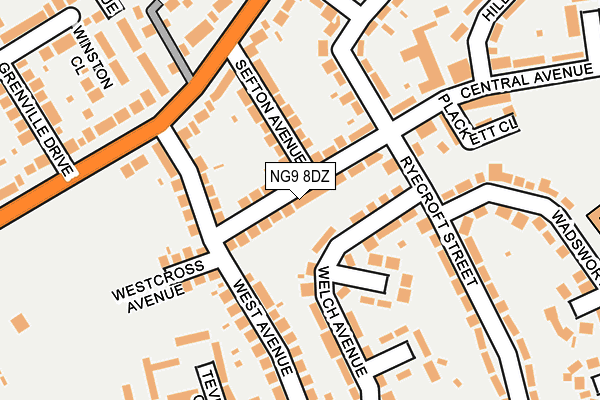 NG9 8DZ map - OS OpenMap – Local (Ordnance Survey)