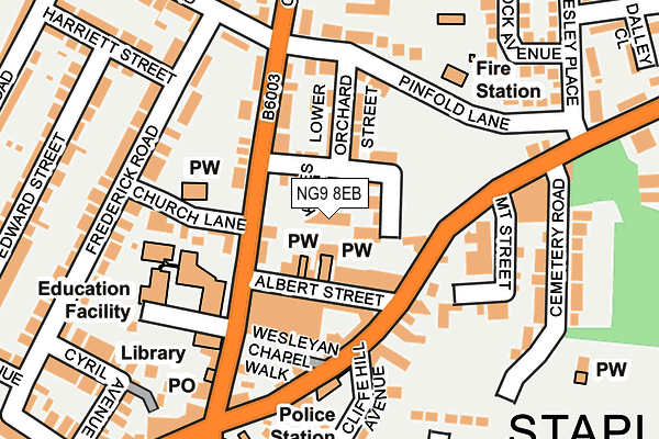 NG9 8EB map - OS OpenMap – Local (Ordnance Survey)