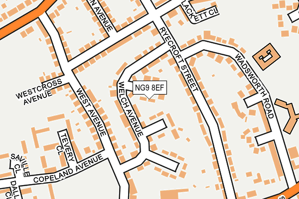 NG9 8EF map - OS OpenMap – Local (Ordnance Survey)