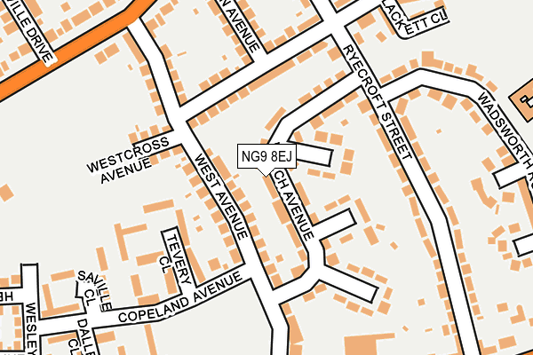NG9 8EJ map - OS OpenMap – Local (Ordnance Survey)