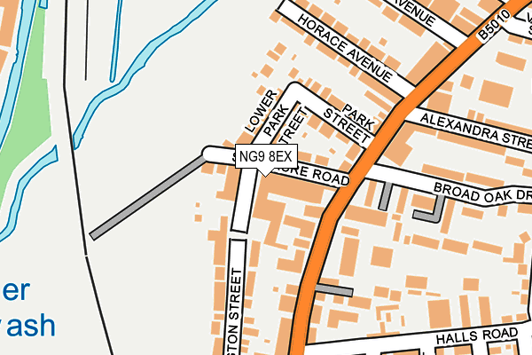 NG9 8EX map - OS OpenMap – Local (Ordnance Survey)