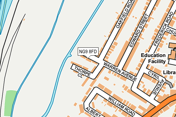 NG9 8FD map - OS OpenMap – Local (Ordnance Survey)