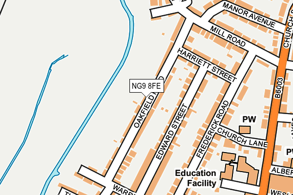 NG9 8FE map - OS OpenMap – Local (Ordnance Survey)