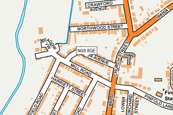 NG9 8GE map - OS OpenMap – Local (Ordnance Survey)