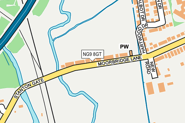 NG9 8GT map - OS OpenMap – Local (Ordnance Survey)
