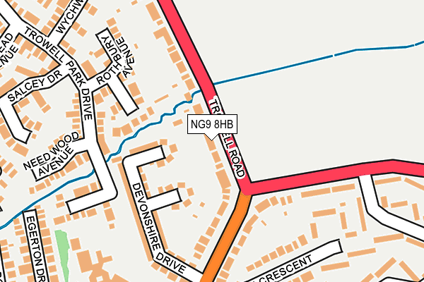 NG9 8HB map - OS OpenMap – Local (Ordnance Survey)