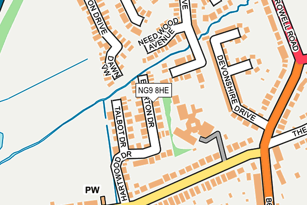 NG9 8HE map - OS OpenMap – Local (Ordnance Survey)