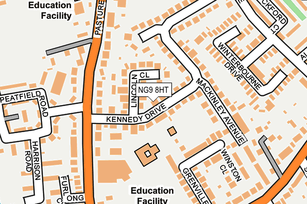 NG9 8HT map - OS OpenMap – Local (Ordnance Survey)