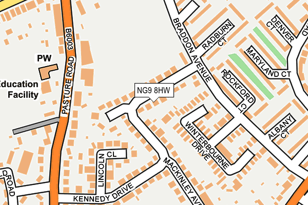 NG9 8HW map - OS OpenMap – Local (Ordnance Survey)