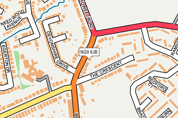 NG9 8JB map - OS OpenMap – Local (Ordnance Survey)