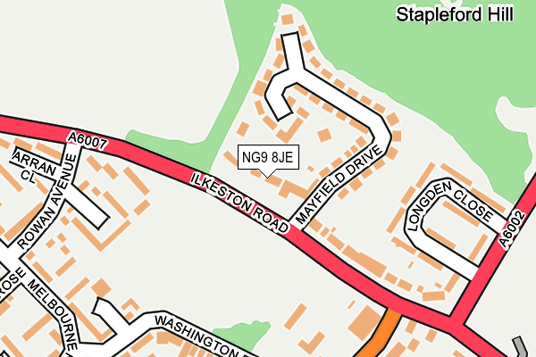 NG9 8JE map - OS OpenMap – Local (Ordnance Survey)