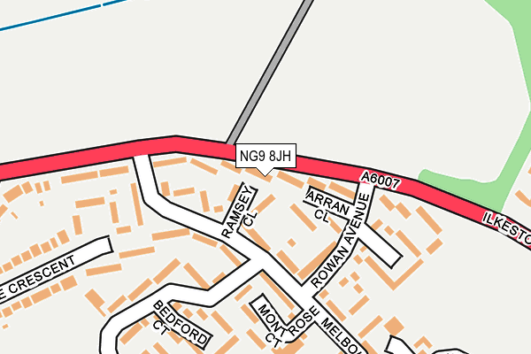 NG9 8JH map - OS OpenMap – Local (Ordnance Survey)