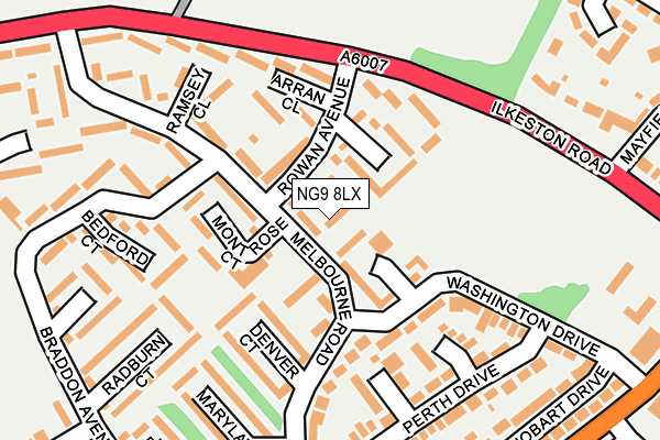 NG9 8LX map - OS OpenMap – Local (Ordnance Survey)