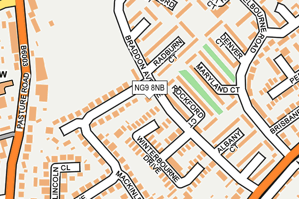NG9 8NB map - OS OpenMap – Local (Ordnance Survey)